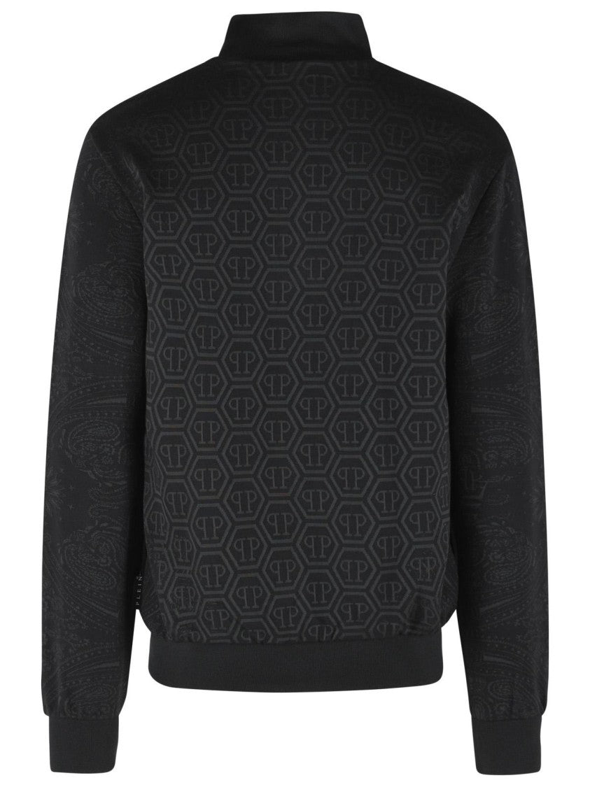 Philipp Plein Black Cotton Blend Sweatshirt