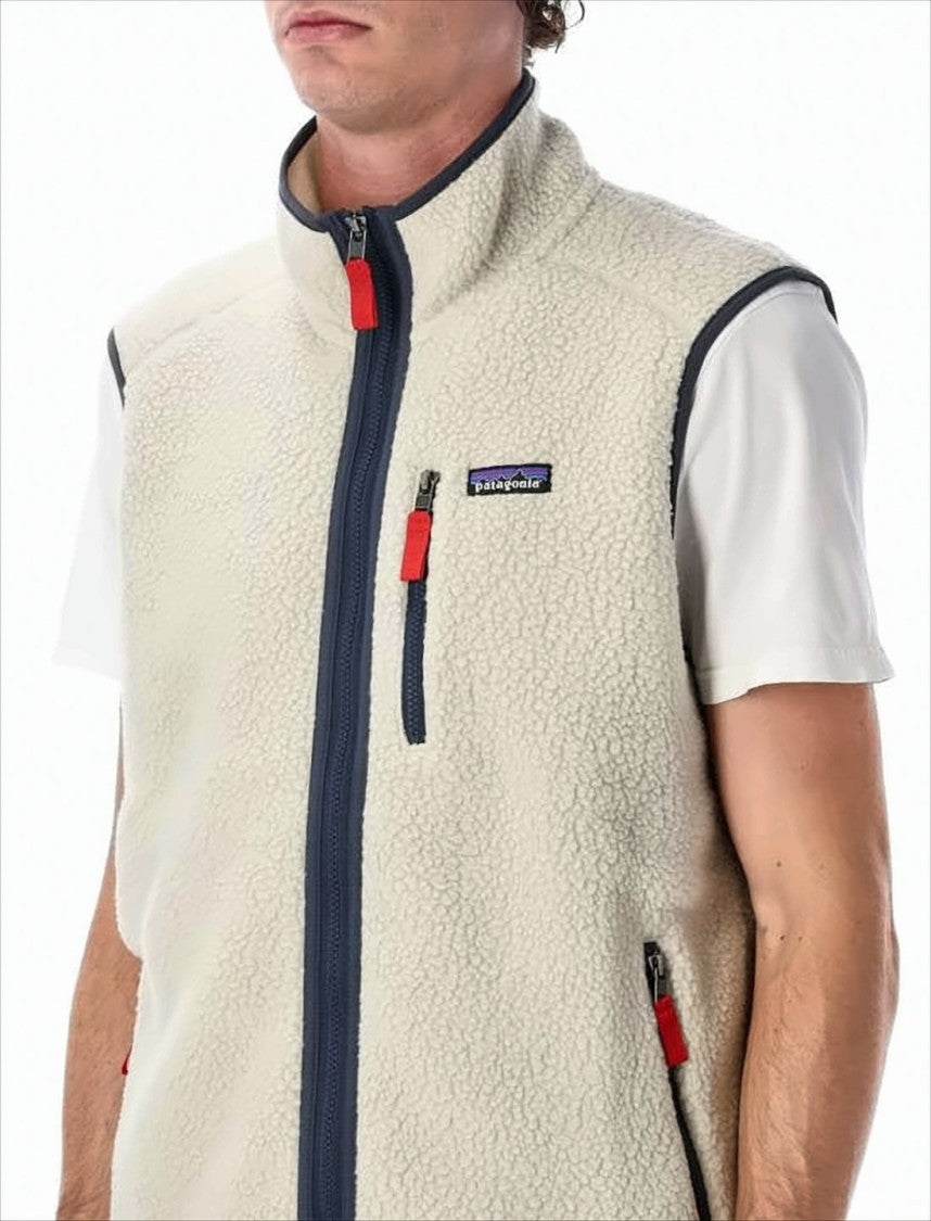Patagonia Textured Fleece Vest With High Collar