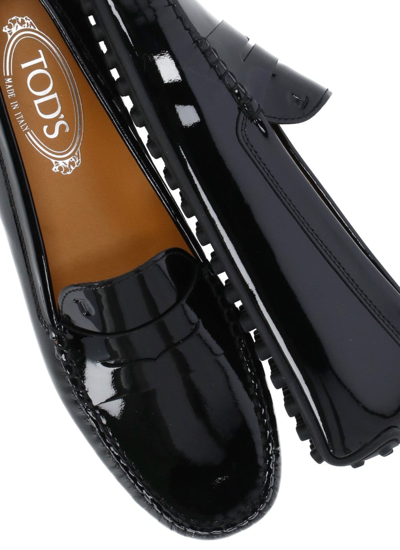 Tod's Black Embossed Logo Loafers