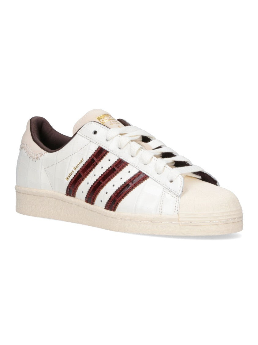 Adidas X Wales Bonner "Superstar" Sneakers, In Cream Leather, Crocodile Effect