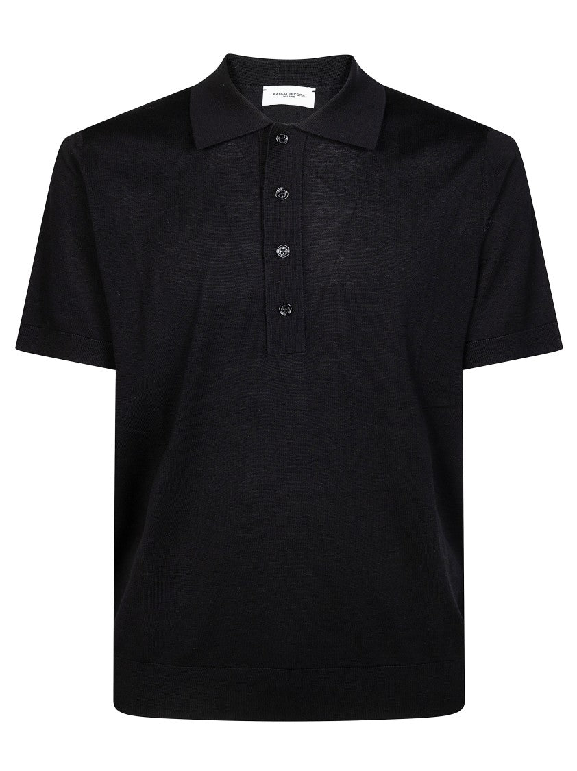 Paolo Pecora Silk Blend Four Button Polo Shirt