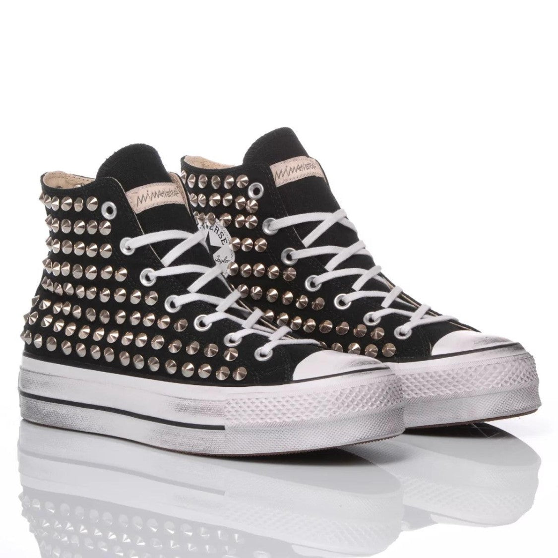 Converse High-Top Platform Sneakers With Metallic Stud Accents