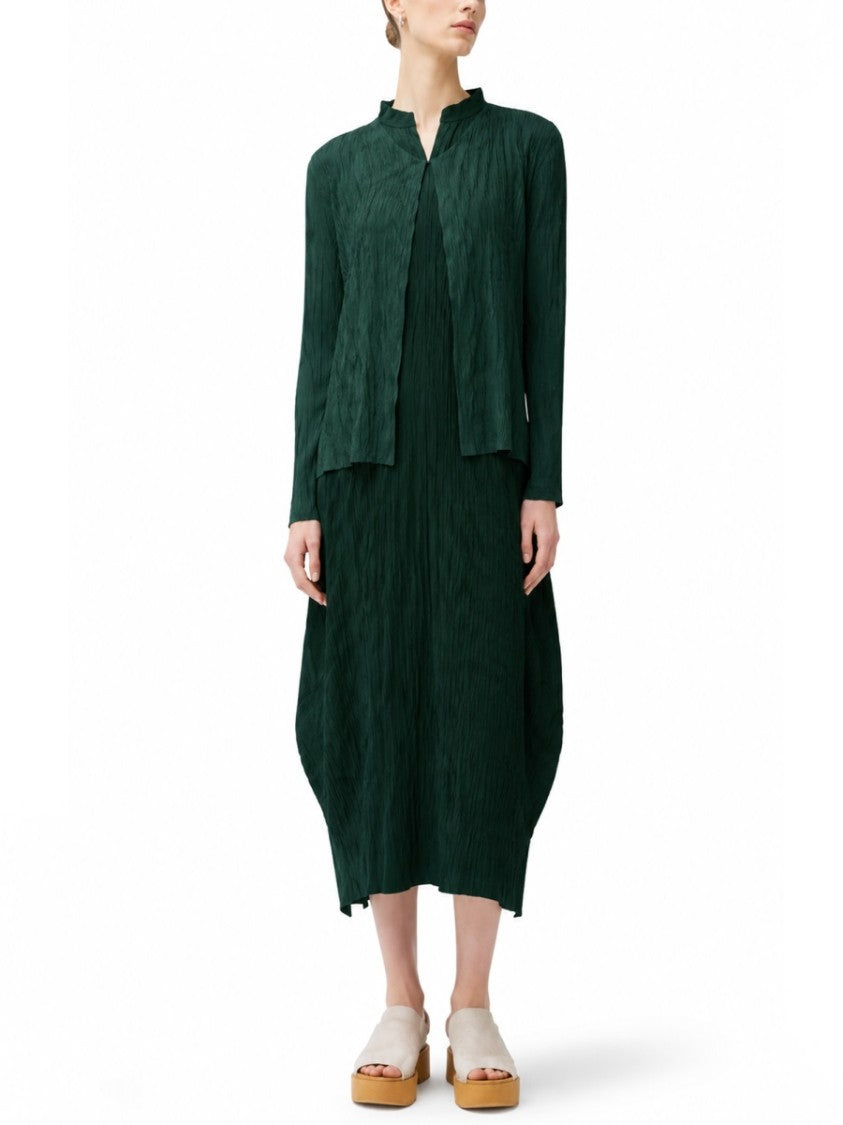 Pleats Please Issey Miyake Pleated Texture Open Front Cardigan