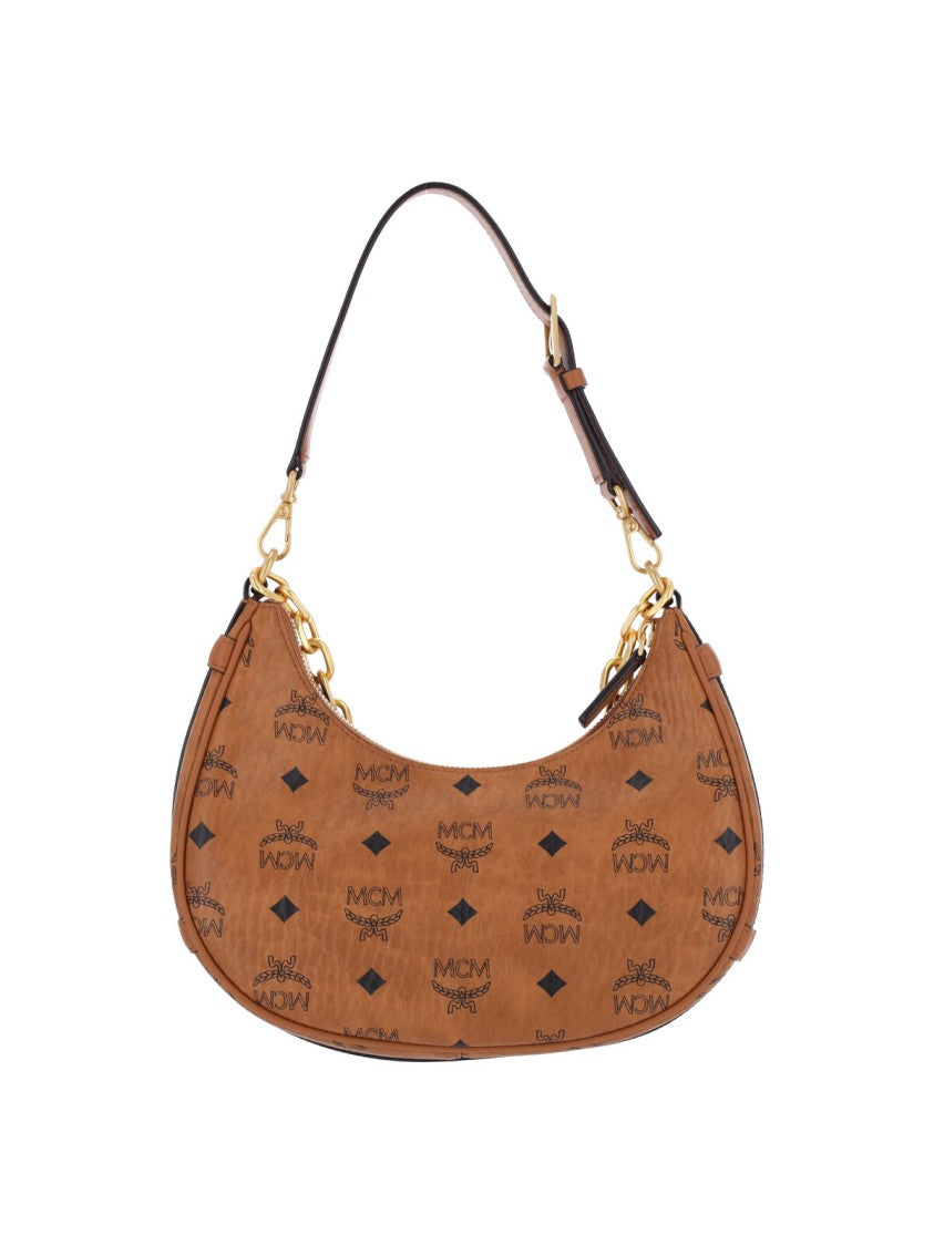 Mcm “Aren Crescent” Hobo Bag – Brown