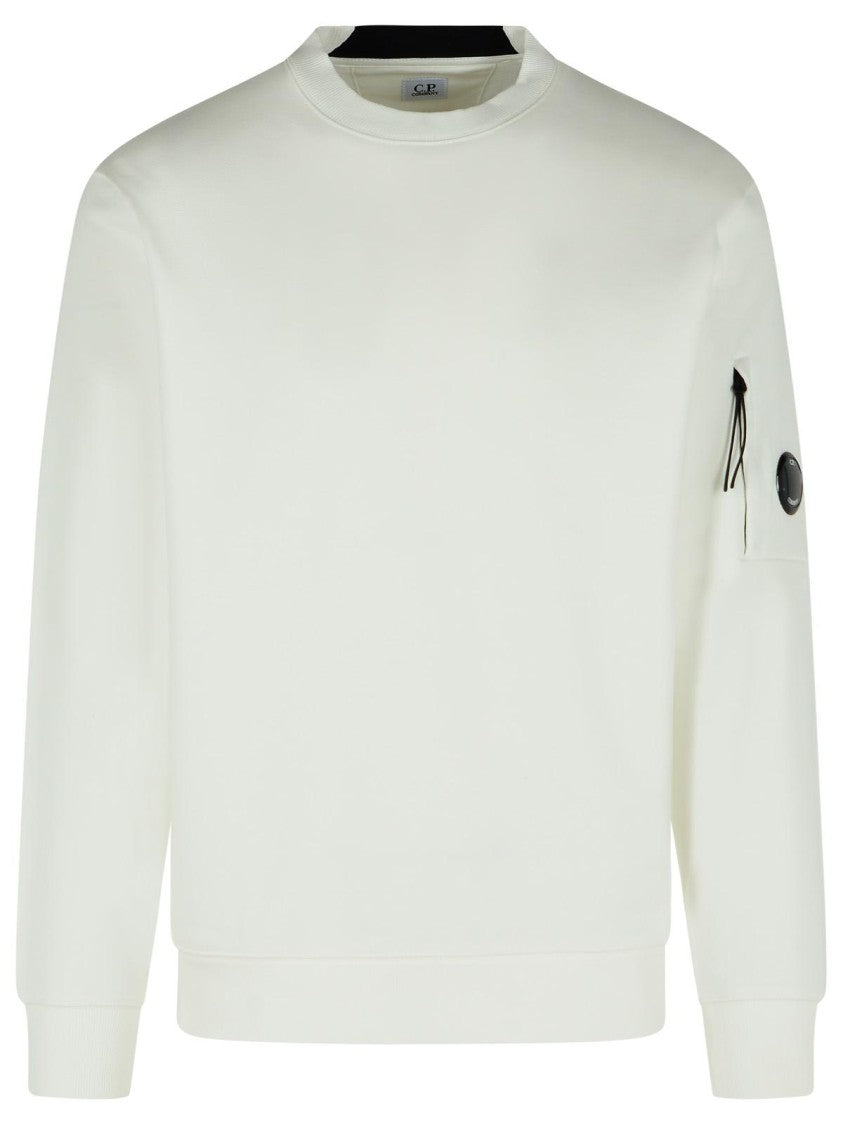 C.P. Company Raised' White Cotton Sweatshirt