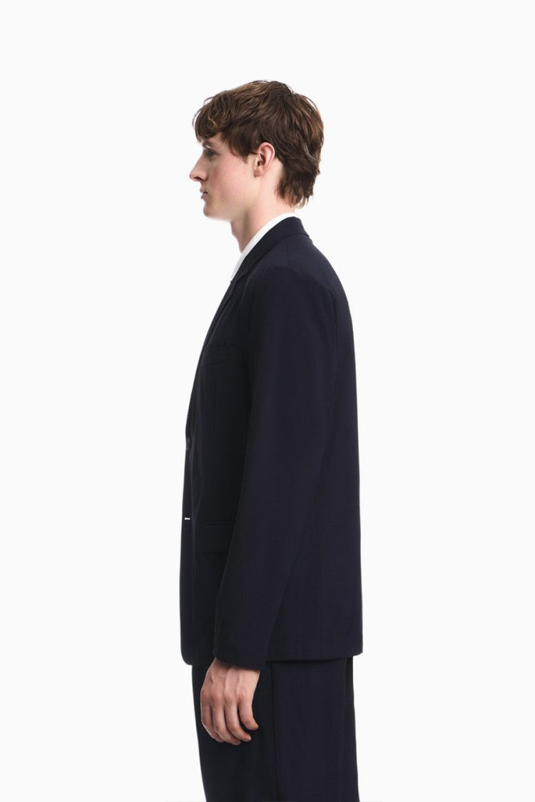 Emporio Armani Navy Two-Button Viscose-Blend Blazer
