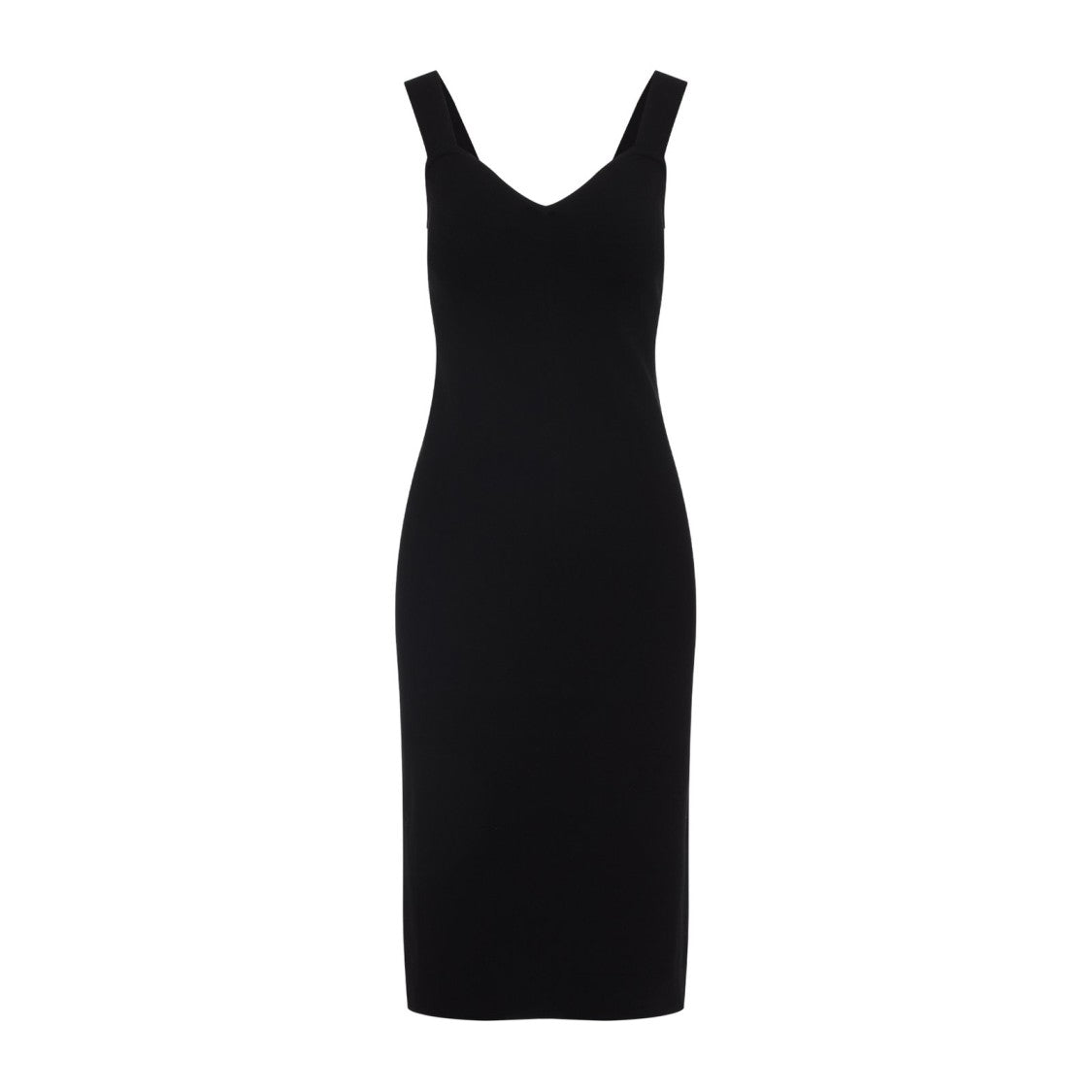Max Mara Black Midi Dress With Sweetheart Neckline