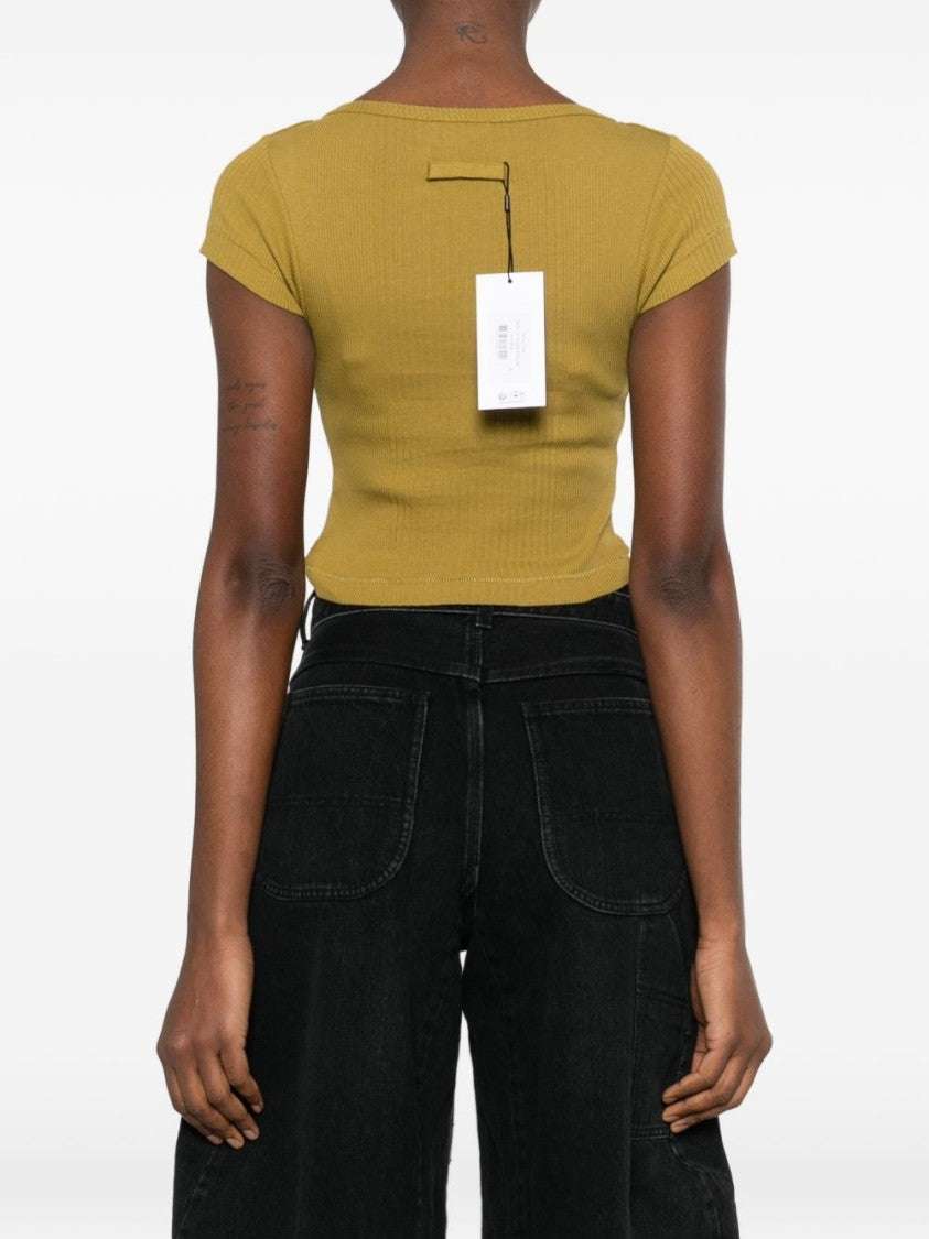 Jean Paul Gaultier Green Silk And Nylon Sleeveless Top
