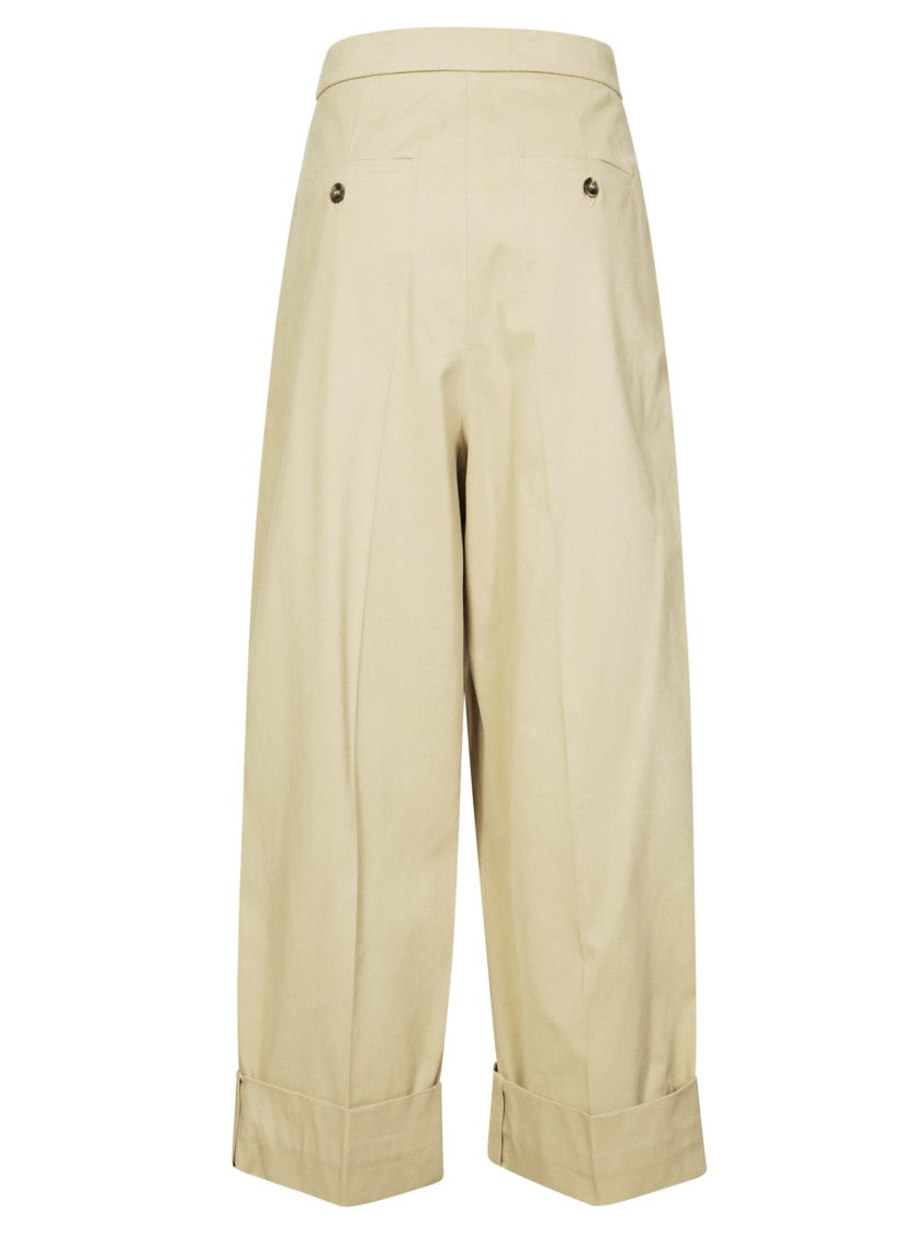 Max Mara High-Waisted Wide-Leg Pants With Front Pleats