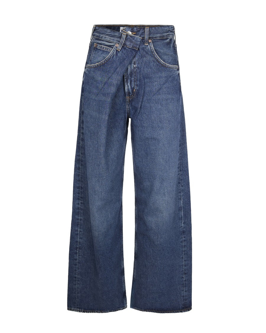 Agolde Wide-Leg Jeans With Folded Waistband Detail