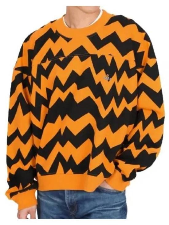 Vivienne Westwood Long-Sleeved Cotton Top With Zigzag Design