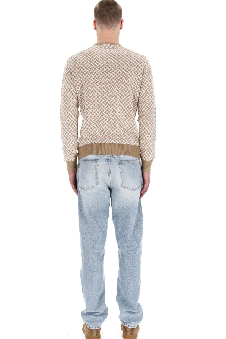 Drumohr Biscottino Cotton-Linen Crewneck Sweater
