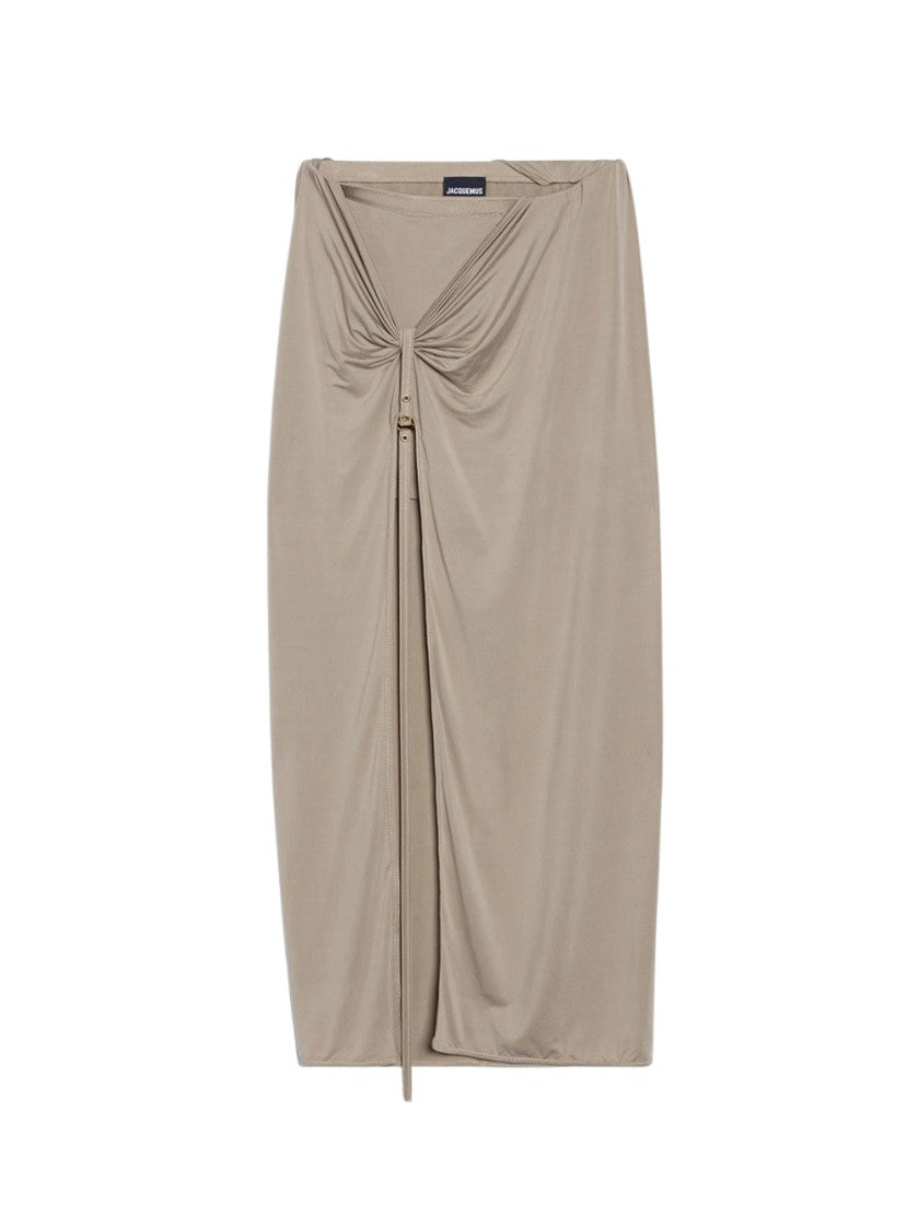 Jacquemus La Jupe Pareo Croissant Skirt