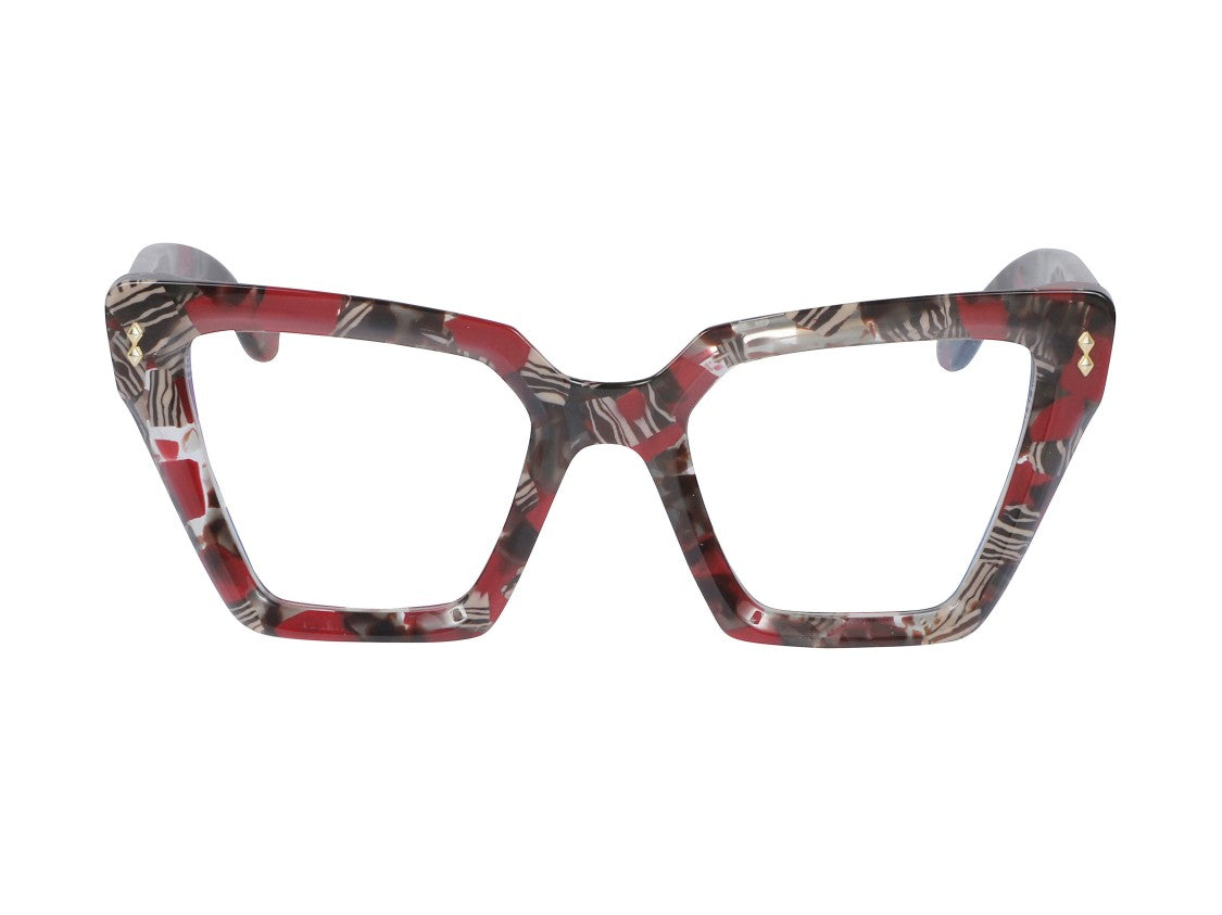 Kador Gold Vanessa Glamour Marbled Oversized Square Eyeglasses