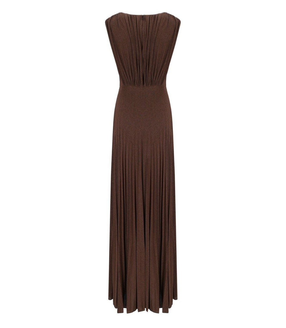 Elisabetta Franchi Red Carpet Coffee Dress