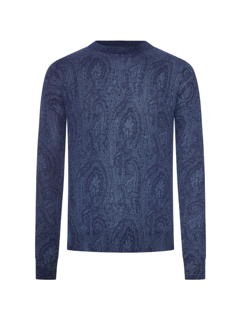 Etro Knitted Long-Sleeve Top With Subtle Paisley Pattern