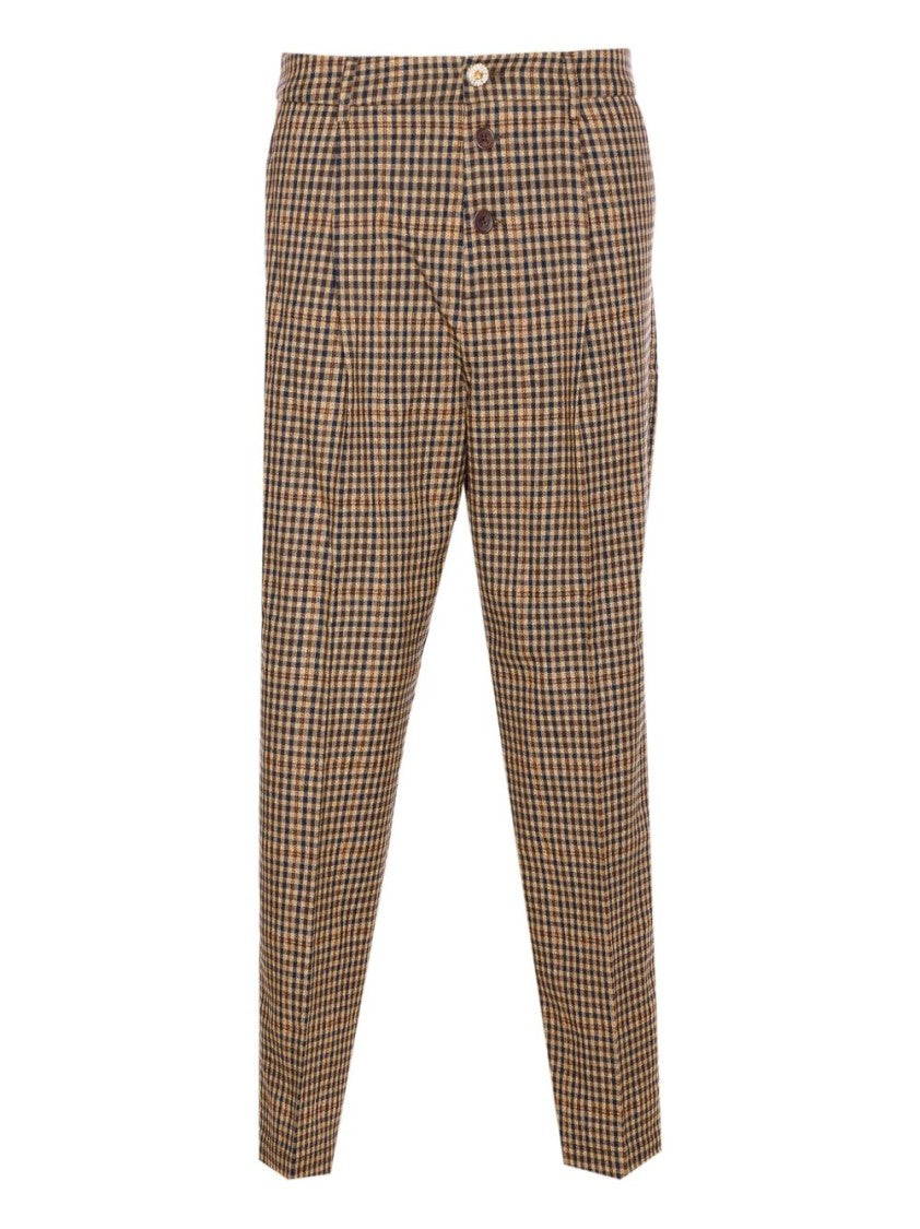 Liu Jo Checkered High-Waisted Trousers With Tailored Fit
