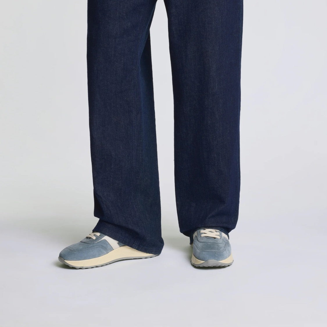 Hogan Hyperlight Allacciato H Sneakers In Blue Denim