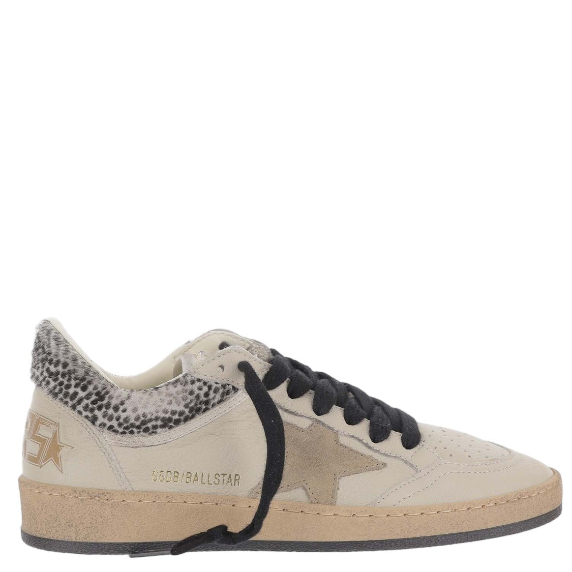 Golden Goose Nappa Leather Sneakers With Suede Star Patch And Animal Print Heel Tab