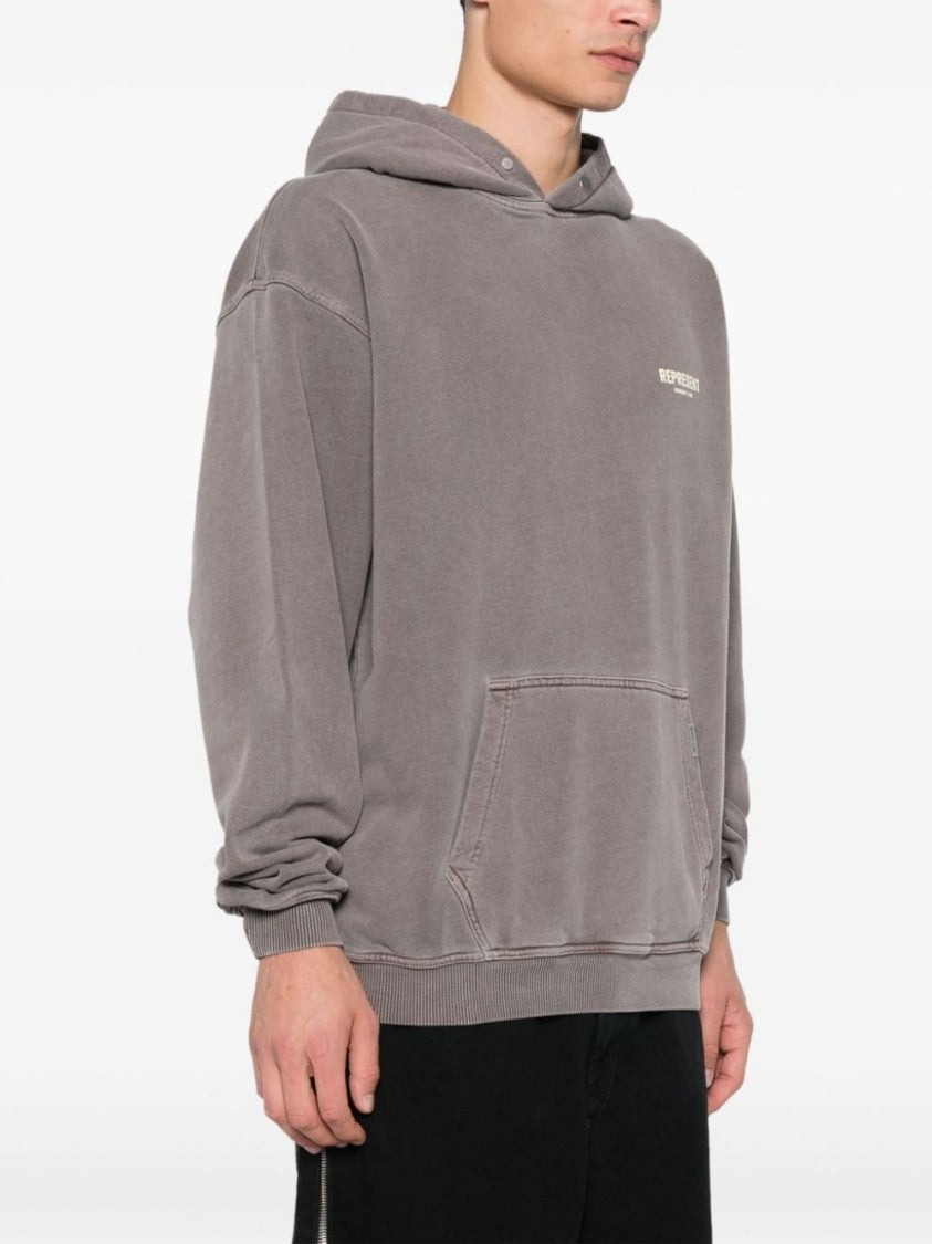 Represent Taupe Grey Cotton Hoodie