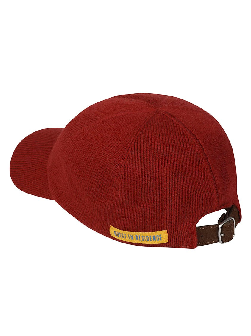 Guest In Residence Deep Red Knitted Wool-Cashmere Baseball Cap
