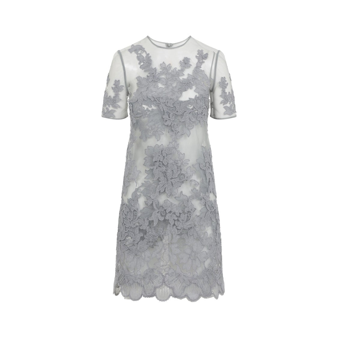 Ermanno Scervino Lace Grey Polyamide Mini Dress