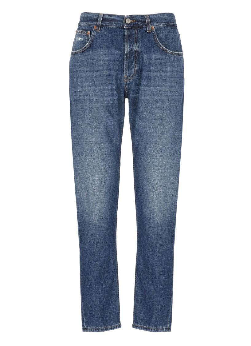 Dondup Five-Pocket Cotton Pants With Contrasting Logo