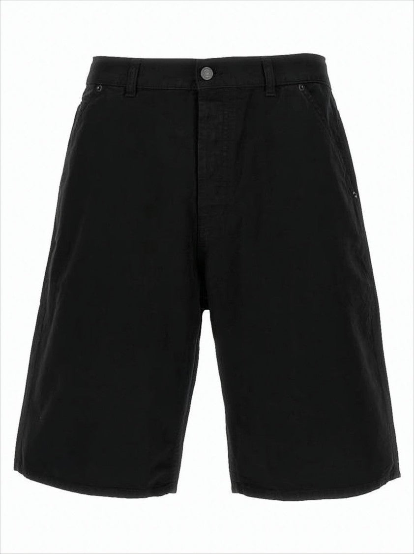 Saint Laurent Mid-Thigh Black Shorts In Classic Five-Pocket Design