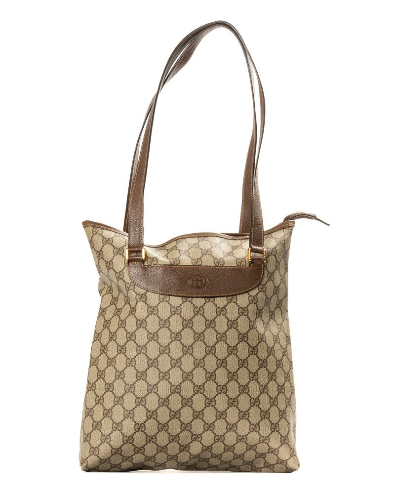 Gucci Ophida Gg Supreme Brown Vertical Shopper