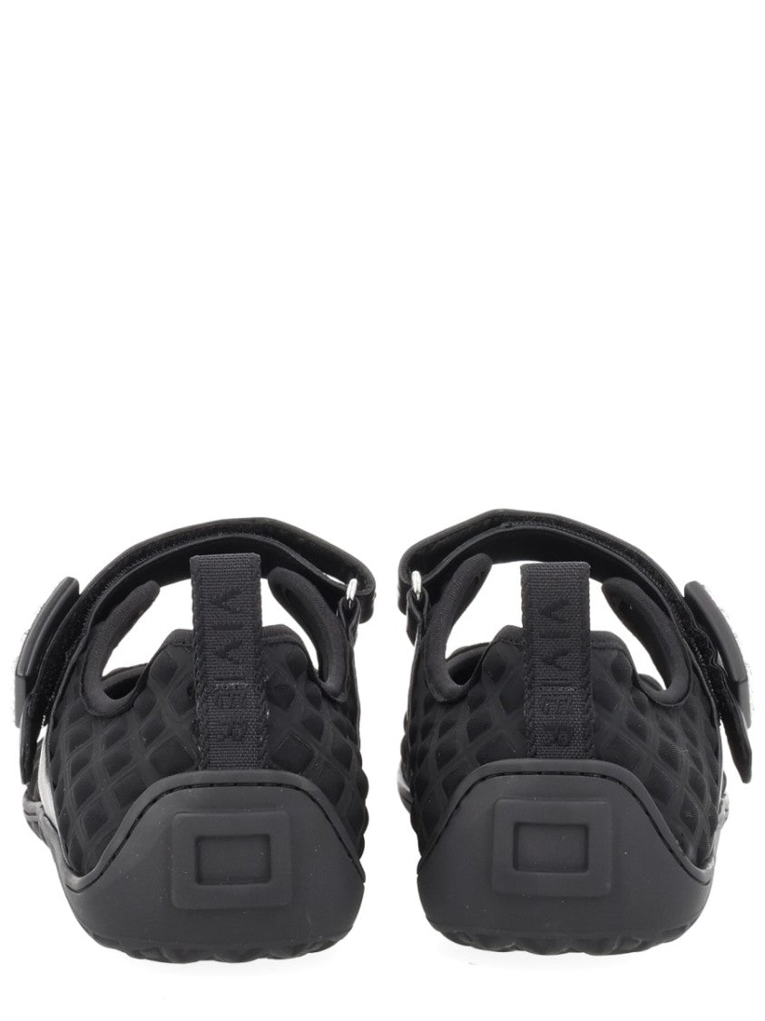 Roger Vivier Viv Low Textured Mesh Buckle Flats