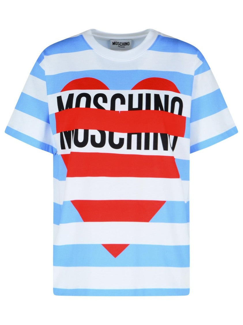 Moschino Jeans Light Blue Cotton T-Shirt