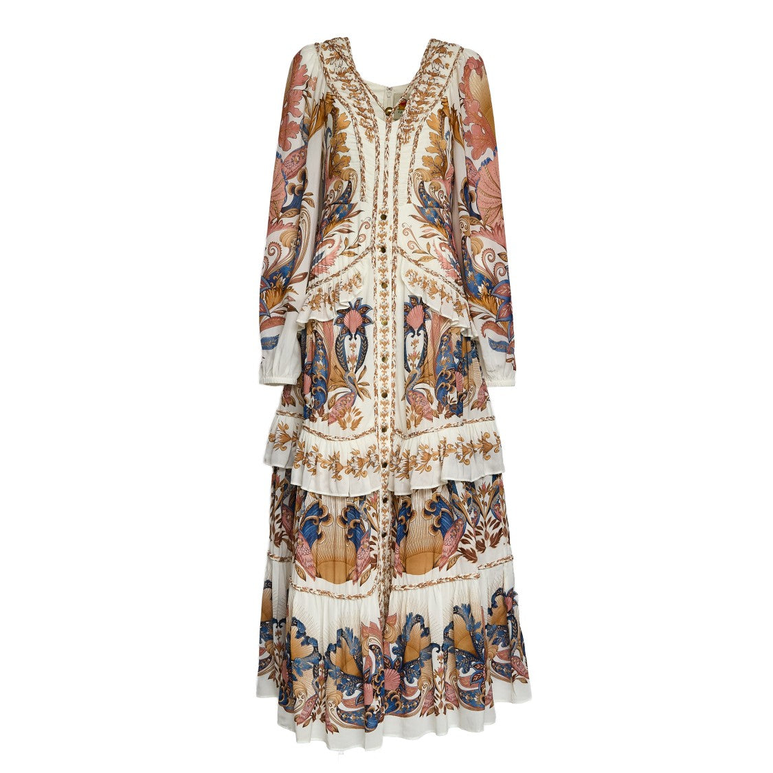 Farm Rio Sea Garden Floral Tropical Maxi Dress