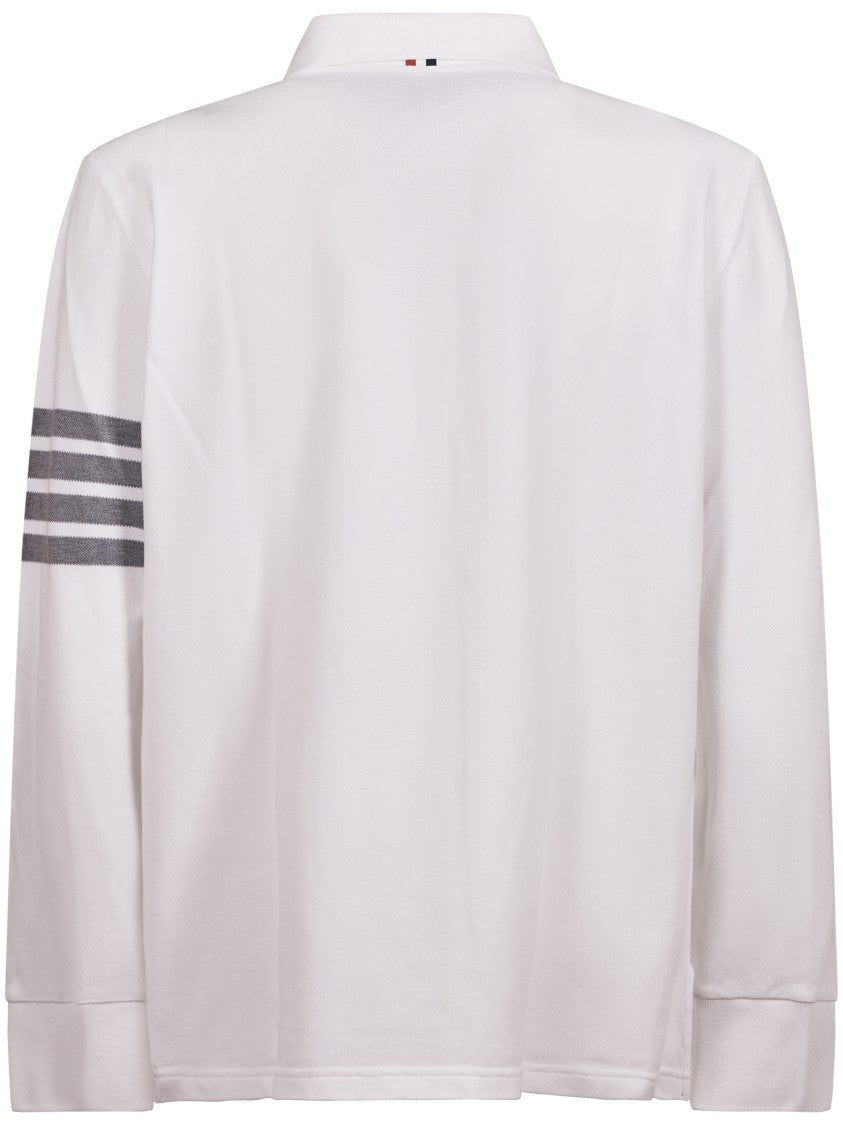 Thom Browne Long Sleeve Piqué Polo