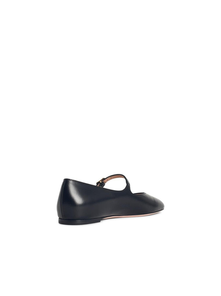 Bally 'Rina' Black Leather Ballet Flats