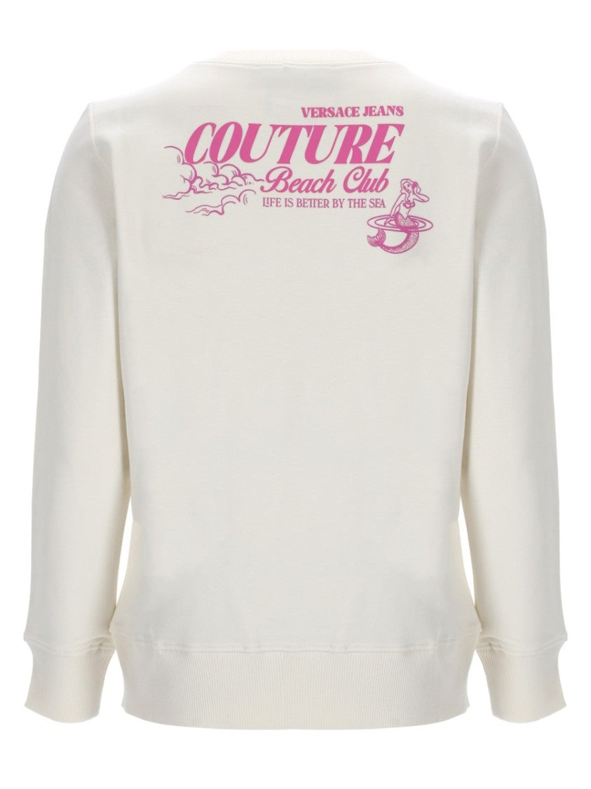 Versace Jeans Couture Off-White Cotton Graphic Printed Sweatshirt