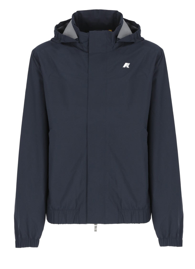 K-Way Blue Aurene Stretch Hooded Jacket