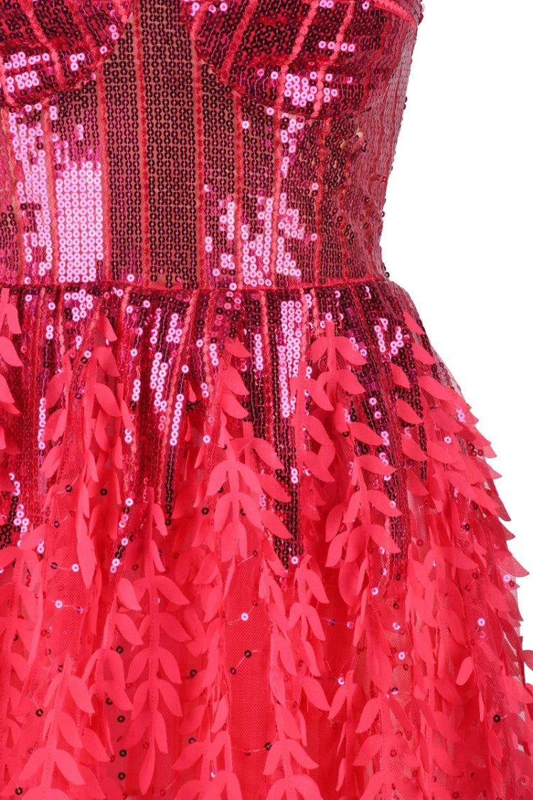 Red Carpet E. Franchi Long Dress - Fuchsia