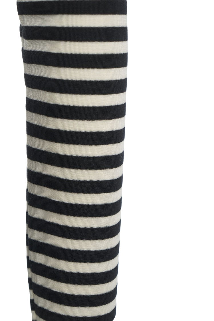 Munthe Striped Knit Top With Half-Button Placket And Fitted Silhouette