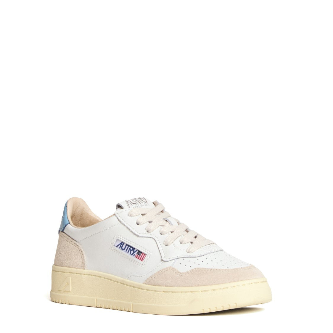 Autry White Beige Leather Medalist Low Sneakers