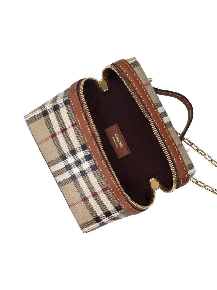 Burberry Mini Check Vanity Chain Handbag