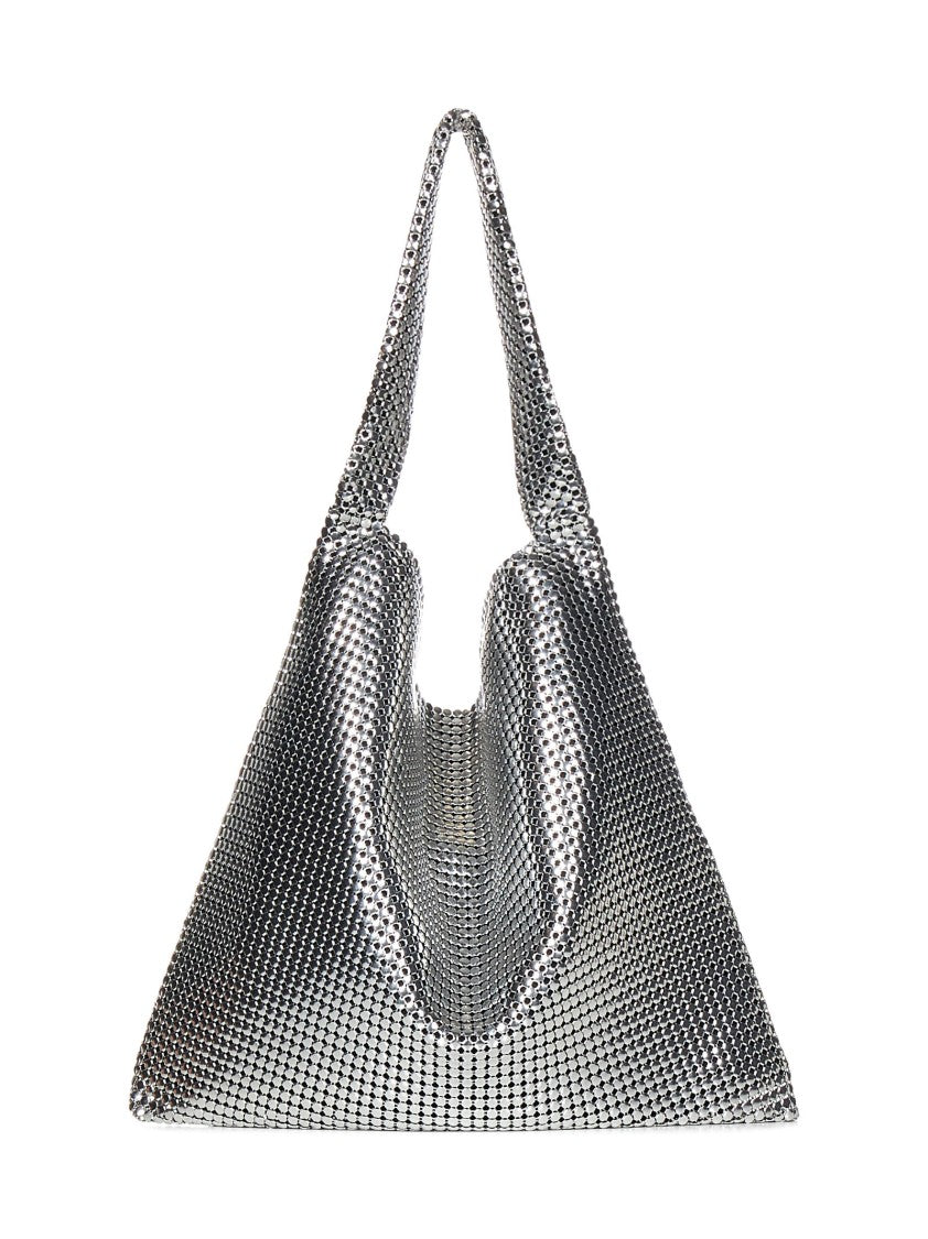Rabanne Silver Aluminum Mesh Pixel Tote Bag