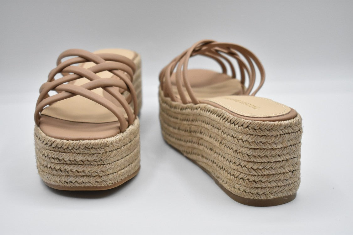 Paloma Barceló Woven Platform Slide Sandals With Strappy Design