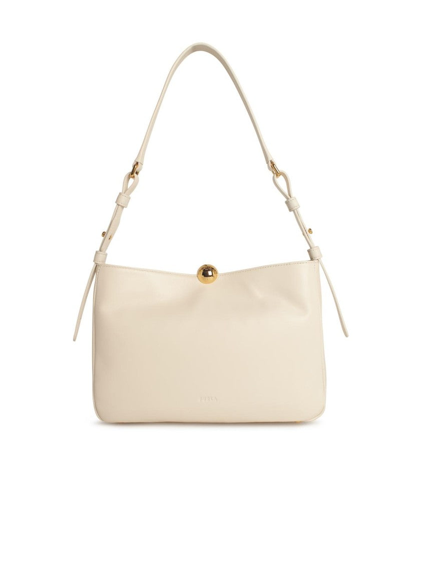 Furla 'Sfera Soft' Medium Crossbody Bag In Cream Leather