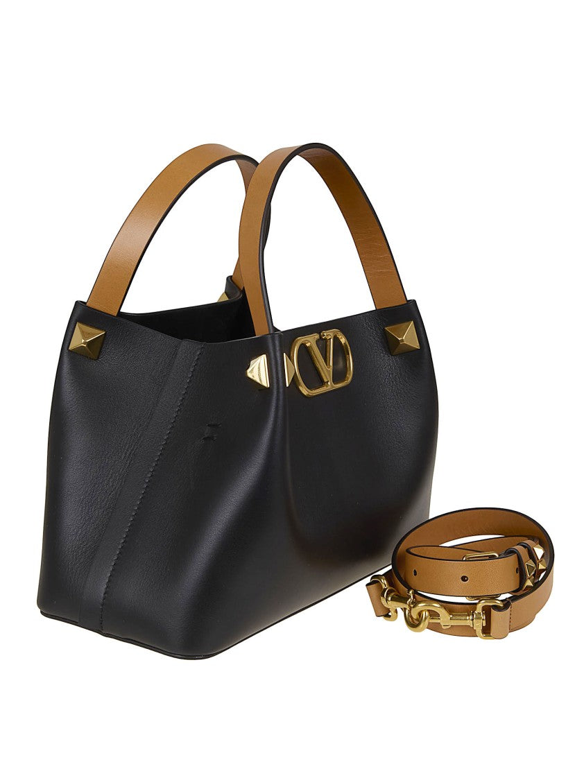 Valentino Garavani Vlogo Signature Small Leather Tote Bag With Macro Studs