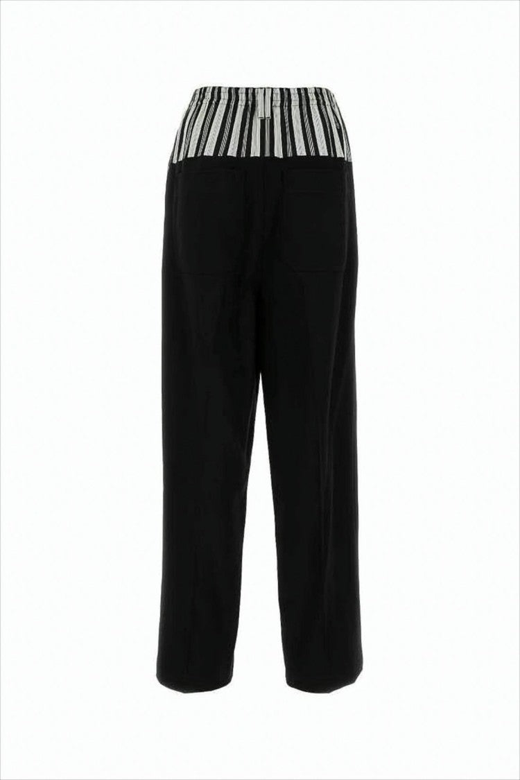 Fendi Cropped Straight Leg Fendi Pants With Elastic Waistband