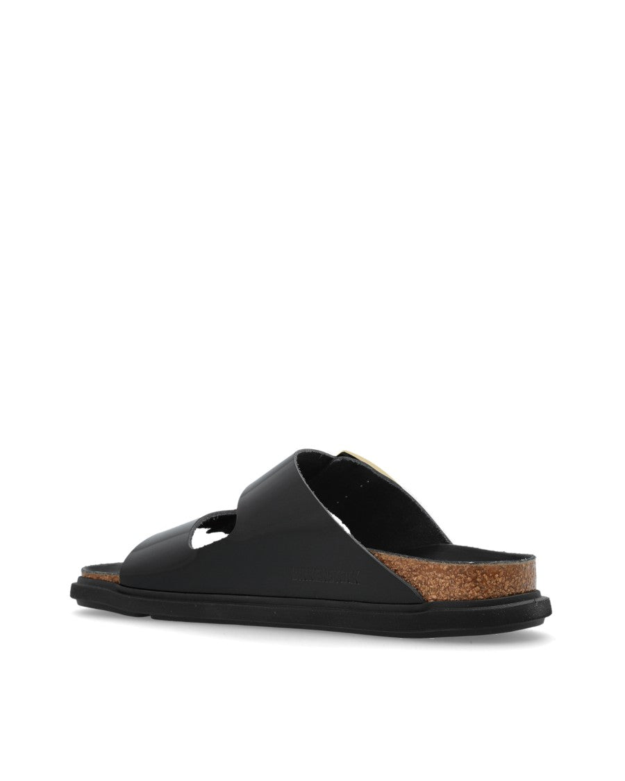 Birkenstock Arizona Droplet Buckle High Shine Black Slides