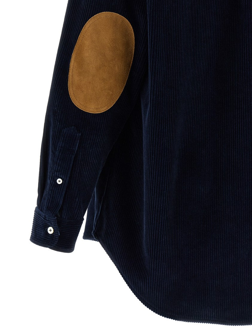 Miu Miu Velvet And Leather Shirt