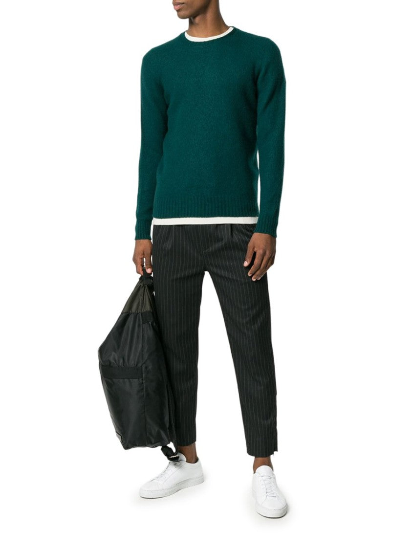 Drumohr Green Crewneck Fuzzy Knit Sweater