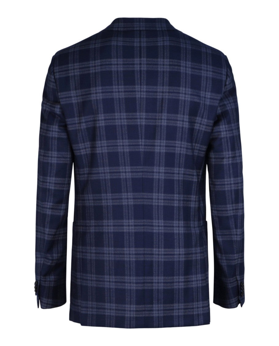 Brioni Single-Breasted Plaid Blazer With Notched Lapels
