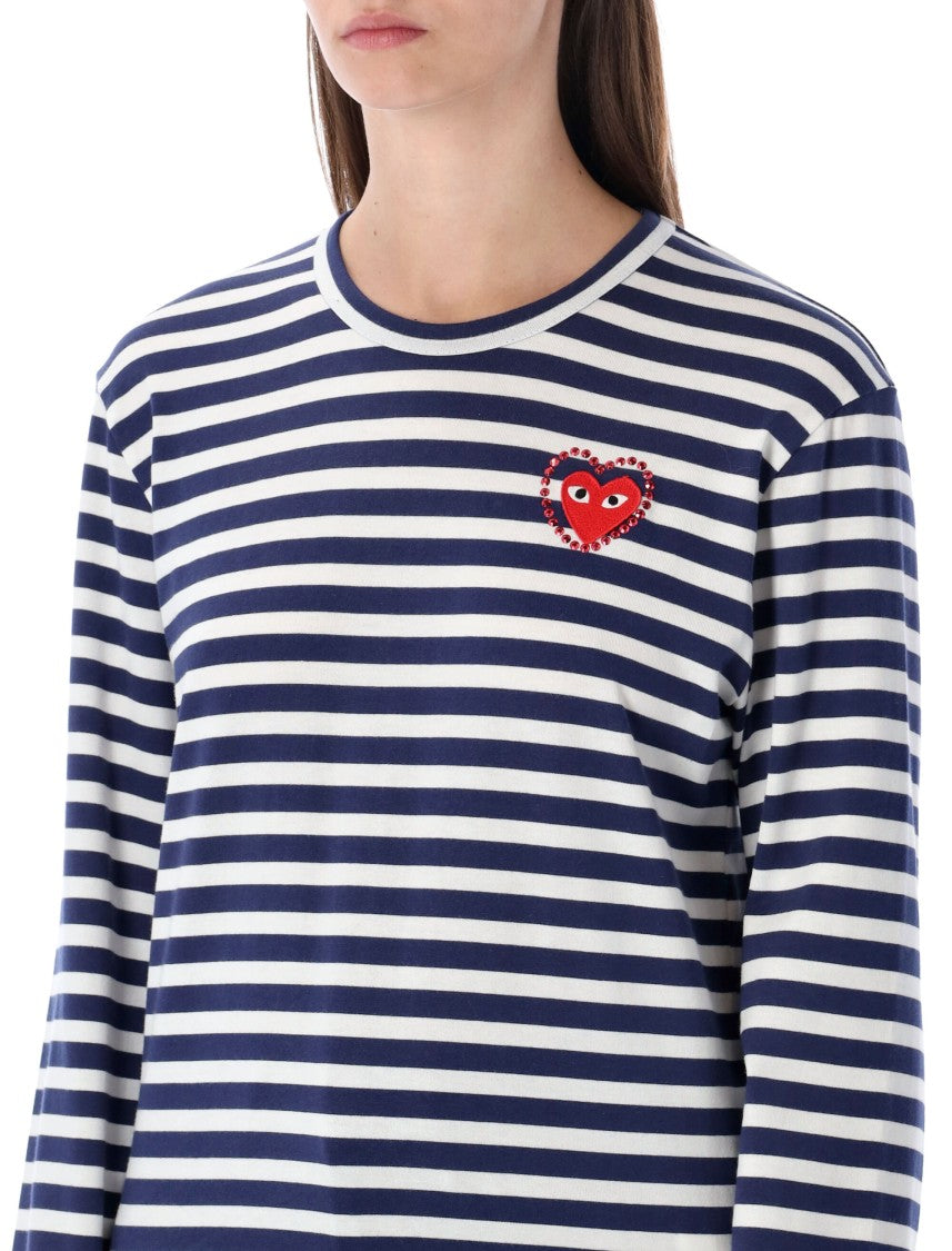 Comme Des Garçons Play Striped Navy